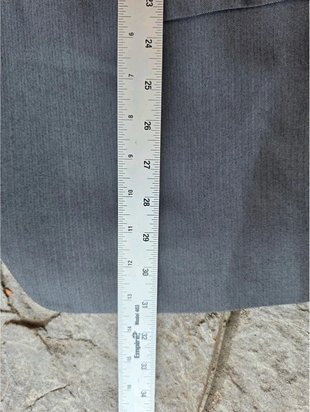 Calvin Klein Mens Blazer 46R Gray Herringbone 2 Button Sport Coat Suit Jacket